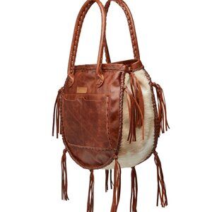 Uxmal Brown Cowhide Bottom Large Leather Purse by Zulia & Huipa